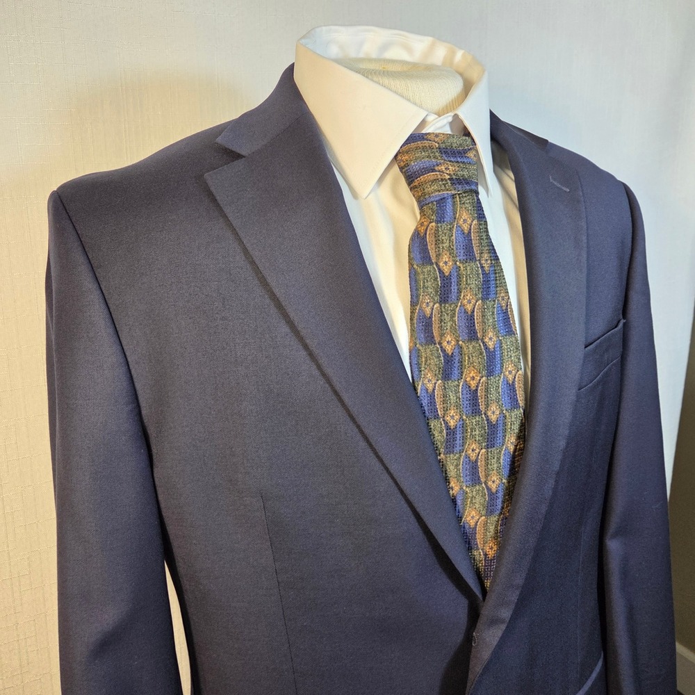 Lauren Ralph Lauren Navy‎ Blue 100% Wool Gold Buttons Blazer Macy's Men's 41R